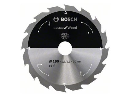 Bosch Pílový kotúč pre aku píly Standard for Wood 190 x 30/20 x 1,6/1,1mm Z16 | ajtech.sk