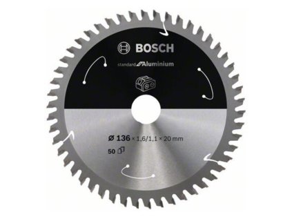 Bosch Pílový kotúč pre aku píly Standard for Aluminium 136 x 20 x 1,6/1,1mm Z50 | ajtech.sk