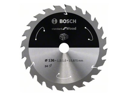 Bosch Pílový kotúč pre aku píly Standard for Wood 136 x 15,875 x 1,5/1,0mm Z24 | ajtech.sk