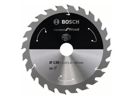 Bosch Pílový kotúč pre aku píly Standard for Wood 136 x 20 x 1,5/1,0mm Z24 | ajtech.sk