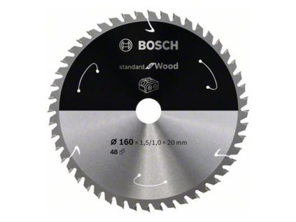 Bosch Pílový kotúč pre aku píly Standard for Wood 160 x 20/15,875 x 1,5/1,0mm Z48 | ajtech.sk