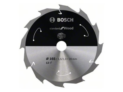 Bosch Pílový kotúč pre aku píly Standard for Wood 165 x 20/16 x 1,5/1,0mm Z12 | ajtech.sk