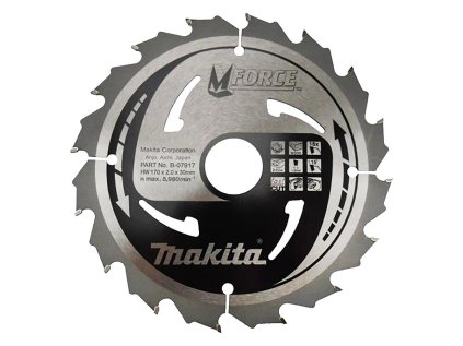 Makita Pílový kotúč na drevo Mforceorce 170 mm / 30 mm / 16z, B-07917 MA | ajtech.sk