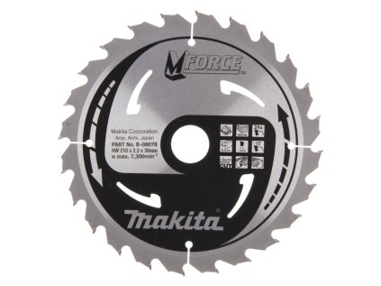 Makita Pílový kotúč na drevo Mforceorce 210 mm / 30 mm / 24z, B-08078 MA | ajtech.sk