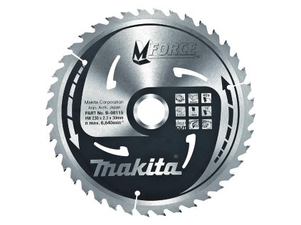 Makita Pílový kotúč na drevo Mforceorce 230 mm / 30 mm / 40z, B-08115 MA | ajtech.sk