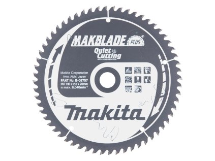 Makita Pílový kotúč na drevo MAKBlade na drevo 190 mm / 30 mm / 60z, B-08757 MA | ajtech.sk