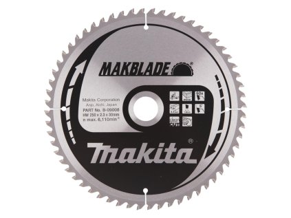 Makita Pílový kotúč na drevo MAKBlade na drevo 250 mm / 30 mm / 60z, B-09008 MA | ajtech.sk
