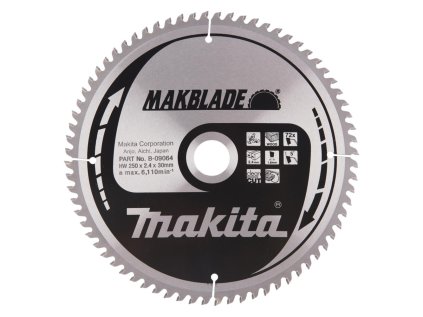 Makita Pílový kotúč na drevo MAKBlade na drevo 250 mm / 30 mm / 72z, B-09064 MA | ajtech.sk