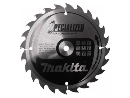 Makita pílový kotúč pre akú kotúčovú pílu na drevo 165 mm / 10 mm / 24z, B-09189 MA | ajtech.sk