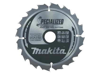 Makita Pílový kotúč na drevo a drevo s klincami 185 mm / 30 mm / 16z, B-09341 MA | ajtech.sk
