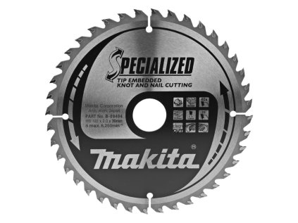 Makita Pílový kotúč na drevo a drevo s klincami 185 mm / 30 mm / 40z, B-09494 MA | ajtech.sk