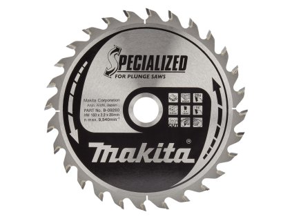 Makita Pílový kotúč na drevo 160 mm / 20 mm / 28z, B-09260 MA | ajtech.sk