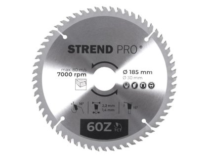 STREND PRO TCT 60T Pílový kotúč na drevo 185x2.2x30/20 mm | ajtech.sk