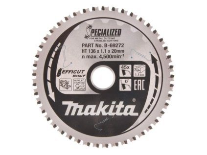 Makita Pílový kotúč EFFICUT 136 mm / 20 mm / 45z na kov, B-69272 MA | ajtech.sk