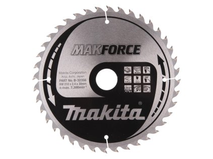 Makita Pílový kotúč na drevo MAKForce 210 mm / 30 mm / 40z, B-32356 MA | ajtech.sk