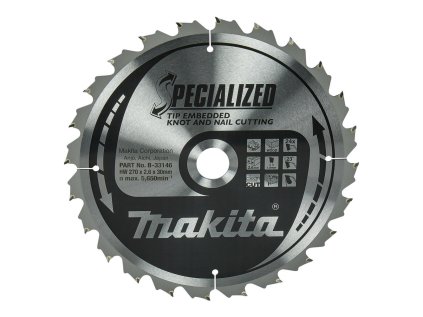 Makita Pílový kotúč na drevo a drevo s klincami 270 mm / 30 mm / 24z, B-33146 MA | ajtech.sk