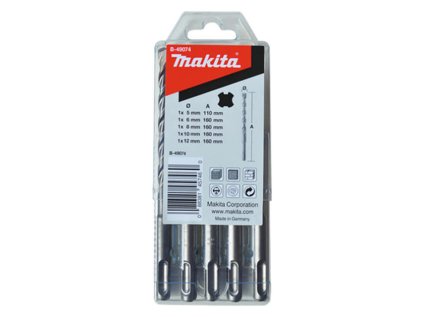 Makita 5 dielna sada vrtákov SDS Plus 5; 6; 8; 10; 12mm 110/160mm, B-49074 | ajtech.sk