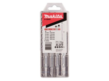 Makita päť dielna sada príklepových vrtákov armovaný betón 5,6; 6; 8; 10 x 115 / 165mm, B-58992 | ajtech.sk