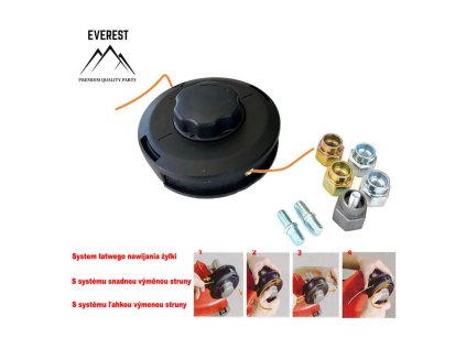 Žacia hlava poloautomatická pre krovinorezy 130mm PRO 10x1.25 s adaptérmi | ajtech.sk