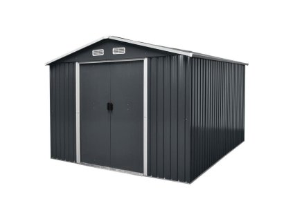 Strend Pro Domček záhradný, plechový, antracit, 291x291x214 cm | ajtech.sk