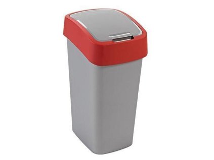 Kôš Curver FLIP BIN 25L, šedostříbrná/červená,  | ajtech.sk