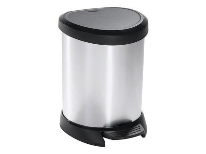 Kôš Curver DECO BIN 20L, střibrný/černý, na odp | ajtech.sk