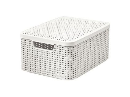 Košík Curver STYLE M LID, white, 38x29x17 cm, s | ajtech.sk