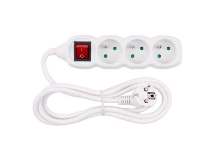 Kabel DG-F803BK 01,50 m, 3 zásuvky + vypínač | ajtech.sk