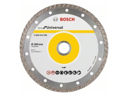 Bosch Diamantový rezací kotúč ECO for Universal Turbo 180 x 22,23 x 2,6 x 7 mm (10ks) | ajtech.sk