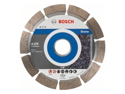 Bosch Diamantový rezací kotúč Standard for Stone 125 x 22,23 x 1,6 x 10 mm (10ks) | ajtech.sk