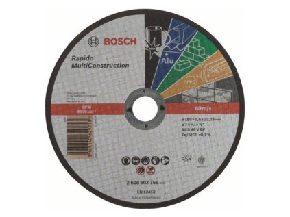 Bosch rezný kotúč rovný Rapido Multi Construction ACS 46 V BF, 180 x 22,23 x 1,6 mm | ajtech.sk