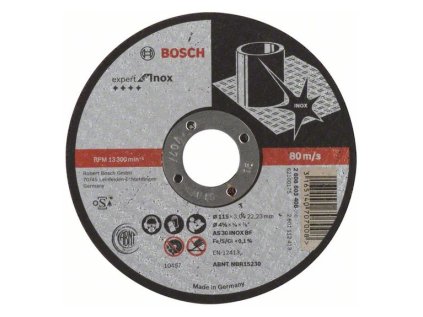Bosch rezný kotúč rovný EXPERT for INOX AS 30 S INOX BF, 115 x 22,23 x 3 mm | ajtech.sk