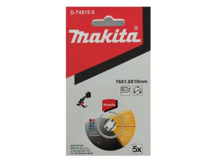 Makita  ezný kotúč na kov 76 x 1 x 10 mm, 5 ks, D-74815-5 | ajtech.sk