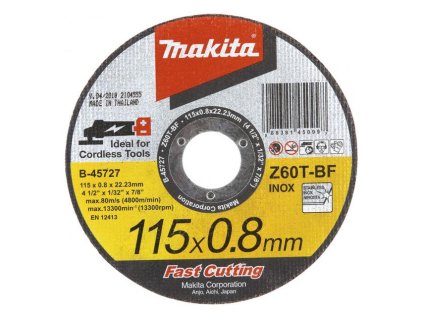 Makita rezný kotúč na nerez 115 x 22,23 x 0,8 mm, 1ks, B-45727 | ajtech.sk