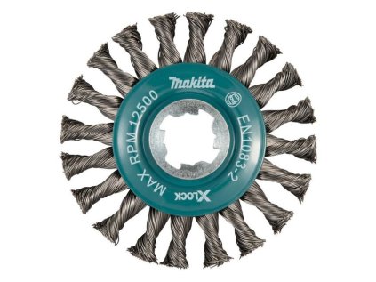 Makita Oceľová drôtená kefa kotúčová X-LOCK 115 mm/20 vr. - splietaný drôt D-73405 | ajtech.sk