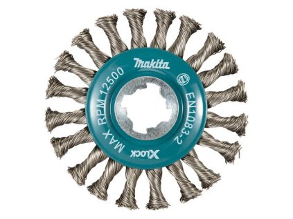 Makita Oceľová drôtená kefa kotúčová X-LOCK 115 mm/20 vr. - nerezový drôt D-73352 | ajtech.sk