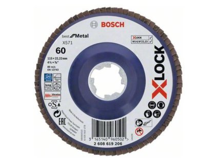 Bosch Lamelový brúsny kotúč X571 X-Lock Best for Metal, 115 mm,K60 | ajtech.sk