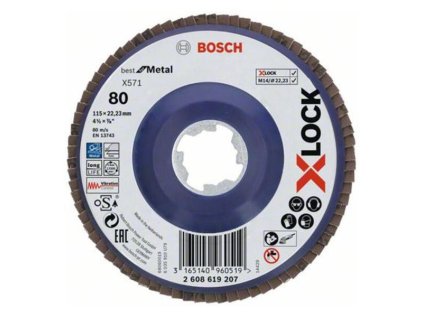 Bosch Lamelový brúsny kotúč X571 X-Lock Best for Metal, 115 mm,K80 | ajtech.sk