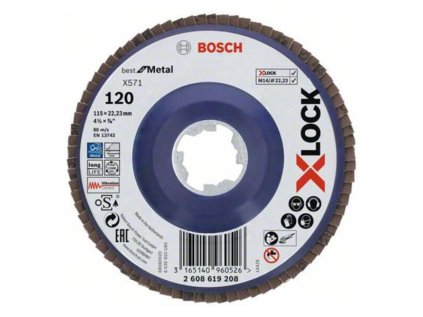 Bosch Lamelový brúsny kotúč X571 X-Lock Best for Metal, 115 mm,K120 | ajtech.sk