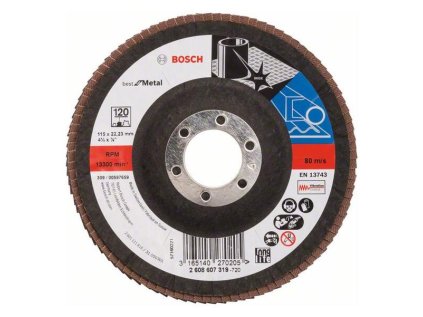Bosch Lamelový brúsny kotúč X571 Best for Metal 115 mm, K120 | ajtech.sk