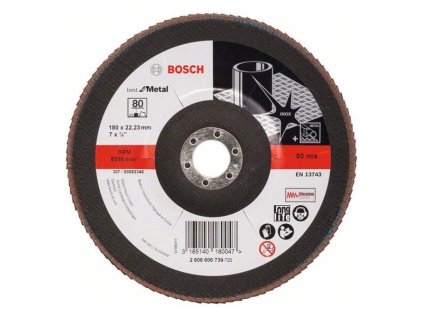 Bosch Lamelový brúsny kotúč X571 Best for Metal 180 mm, K80 | ajtech.sk