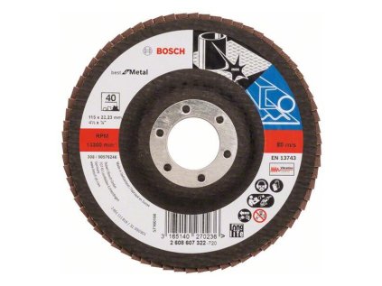 Bosch Lamelový brúsny kotúč X571 Best for Metal 115 mm, K40 | ajtech.sk