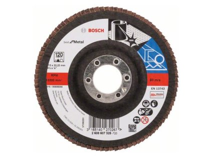 Bosch Lamelový brúsny kotúč X571 Best for Metal 115 mm, K120 | ajtech.sk