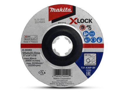 Makita Brúsny kotúč X-LOCK 125 x 6 x 22,23 mm, E-00393 | ajtech.sk