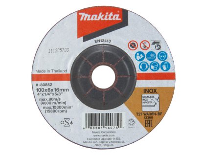 Makita Brúsny kotúč na nehrdzavejúcu oceľ 100 x 22,23 mm, A-80852 | ajtech.sk