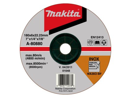 Makita Brúsny kotúč na nehrdzavejúcu oceľ 180 x 22,23 mm, A-80880 | ajtech.sk