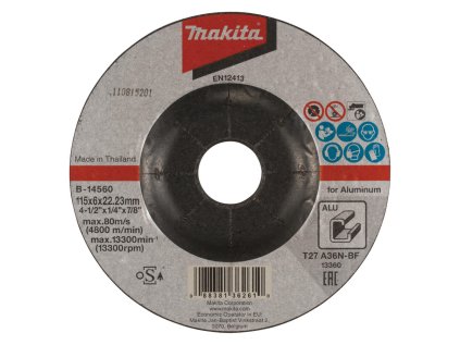 Makita Brúsny kotúč na hliník 115 x 22,23 mm, B-14560 | ajtech.sk