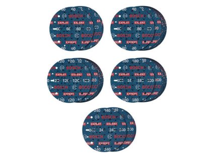 Bosch Sada fóliových brúsnych kotúčov EXPERT O780, 150 mm, 60, 80, 120, 180, 240, 55 ks | ajtech.sk