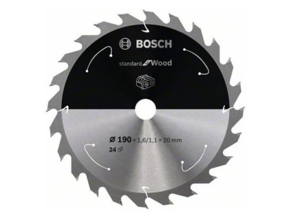 Bosch Pílový kotúč pre aku píly Standard for Wood 190 x 20 x 1,6/1,1mm Z24 | ajtech.sk