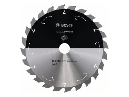 Bosch Pílový kotúč pre aku píly Standard for Wood 250 x 30 x 2,2/1,6mm Z24 | ajtech.sk